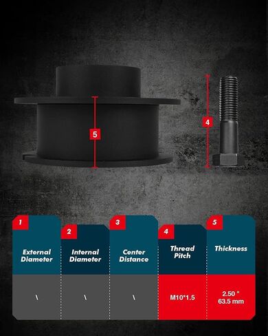 KAX 2.5“ Front Leveling Lift Kit for Ram2500 2014-2023 4WD, Ram3500 2013-2023 4WD, Suspensions Strut Spacers Raise the Front 2.5 inch in Saudi Arabia