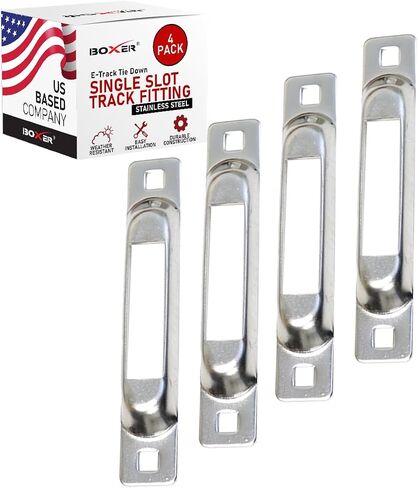 Boxer Single Slot E-Track Tie-Down – 4 Pack – 3,000 lbs Tie Down Anchor Point (Stainless Steel) in Saudi Arabia