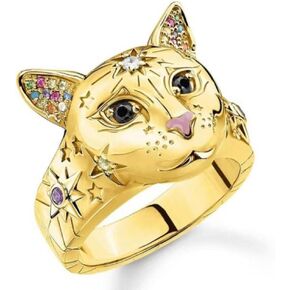 CSIYANJRY99 Animal Ring Animal Cat Lovers Jewelry, Punk Retro Adjustable Cat Doodle Ring for Women and Men Jewelry