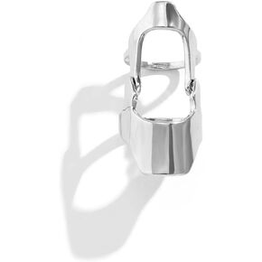 Gothic Armor Full Joint Ring for Men Women Punk Cool Cosplay Party Knuckle Joint Finger Rings (Silver 2 Style)
