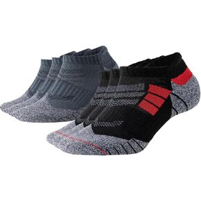 6 Pairs Pack Men's Athletic Socks With Cushioned Low Cut Socks Running