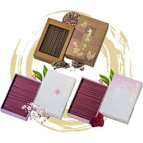 Hasegawa Premium Japanese Smokeless Mini Incense 3-Variety Pack - Tranquil Essence with Siamese Agarwood & Sandalwood, Floral Rose, and Delicate Sakura Scents | Compact Japanese Incense Blends