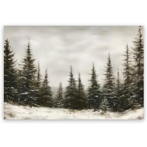 Limitronix Vintage Christmas Tree Canvas Wall Art,Winter Pine Tree Poster,Xmas Tree Prints Oil Painting Rustic Picture Prints Wall Decor Aesthetic for Bedroom Apartment 16x24inch Unframed