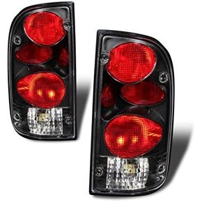 Black Euro Tail Lights Assembly Set For Toyota Tacoma - (Pair) Driver Left and Passenger Right Side Replacement