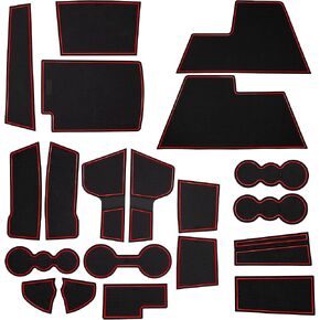 CupHolderHero fits Volkswagen VW Atlas Accessories 2018-2021 Premium Custom Interior Non-Slip Anti Dust Cup Holder Inserts, Center Console Liner Mats, Door Pocket Liners 20pc Set (Solid Black)