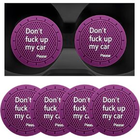 4 PCS Car Cup Coaster, 2.75 Inch Non-Slip Cup Holder Insert Coaster, Embedded in Ornaments Coaster, Auto Drink Mats for Men Women, Universal Interior Decor Car Accessories (Pink)