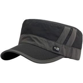 FASHIXD Mesh Military Hat for Men Summer Army Cap Quick Qry Short Bill Hat Cadet Caps