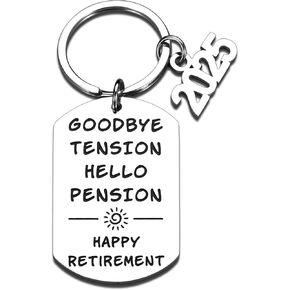 Funny Keychain for Coworker 2025 Retirement Gifts for Woman Men Best Retirement Gift for Coworker Teacher Boss Nurse Veterans Retired Gifts for Men Happy Retirement Gifts Colleague Going Away Gift
