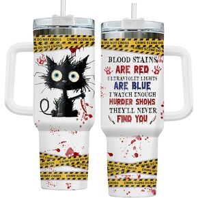 34HD Christmas Gifts for Cat Lovers Women, Cat Tumbler with Lid 20 oz Stainless Steel, Cute Cat Mug for Women, Cat Mom Cup