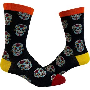Crazy Dog T-Shirts Men's Sugar Skull Socks Funny Day Of The Day Mexico Graphic Novelty Footwear