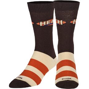 Cool Socks, Heath Stripes Fun Candy Print Men's Crew Socks Large
