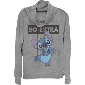 Disney Lilo & Stitch So Extra Women's Long Sleeve Cowl Neck Pullover