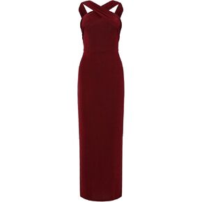 Women's Halter Neck Sleeveless Dress Split Hem Cocktail Party Bodycon Maxi Dresses