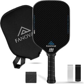Carbon Fiber Pickleball Paddles Set of 2, Carbon Fiber Surface (CFS), Polypropylene Honeycomb Core, Anti-Slip Sweat-Absorbing Grip, 4 Pickleballs, Portable Carry Bag, 2 Grip Tapes, Black in Saudi Arabia