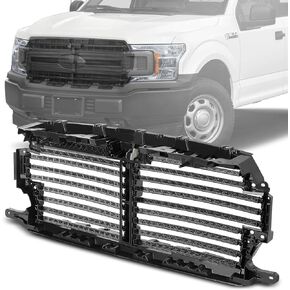 A-Premium Front Upper Radiator Grille, Air Shutter with Actuator Motor Assembly, Compatible with Ford F150 2018 2019 2020, Replacement for JL3Z8475D JL3Z8475-D