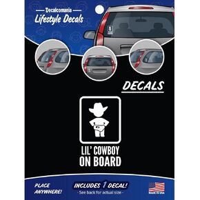 Lil' Fisher on Board Car Decal - 5" Fishing Baby on Board Sticker for Cars White Baby on Board Sign