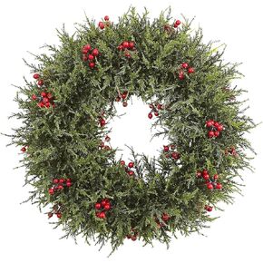 Nearly Natural Cedar Berry Wreath, 20"