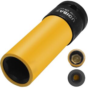 21mm 1/2-Inch Drive Impact Lug Nut Socket,Deep,Metric,with Protective Sleeves and High-Strength,Non-Marring CR-MO Material