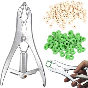 مجموعة ربط الماعز، كماشة من الفولاذ المقاوم للصدأ مع 150 قطعة من الحلقات بمقاسين، أداة تثبيت حلقية لمزرعة الماشية in Kuwait