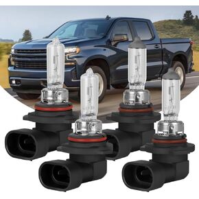 9005+H11 Halogen Headlight Bulbs,fit for 2007-2021 Chevrolet Chevy Silverado 1500 2500HD,300% Bright 5500LM 55W Hi/Lo Beam,1:1 Size Halogen Lights Bulbs,Pack of 4