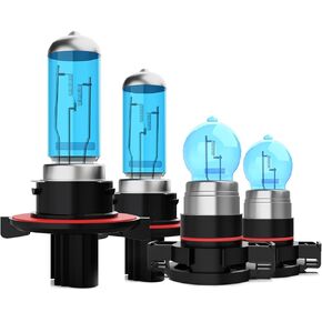 Light Bulbs Fit For Dodge Dakota 2005-2009, 9008 9145 High Low Beam Fog Lights High Performance Halogen Headlight Bulb Combo, 6000K White Light, Pack of 4