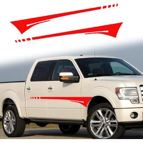 ramuel Car Sports Racing Body Side Stripe Graphic Stickers and Decals Vinyl DIY Modified Stripes Decal Cars Door Stickers for Truck Off-Road Pickup Universal (Black 2pc)