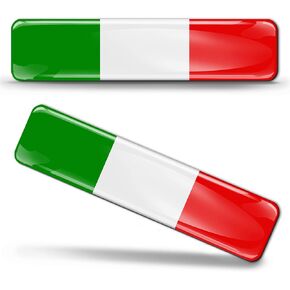 2 x 3D Domed Silicone Stickers Decals Italy National Italian Flag Car Motorcycle Helmet F 13