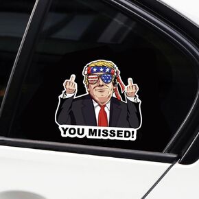 2pcs Trump 2024 Sticker, You Missed Trump Stickers, Trump Bumper Sticker 2024, Funny Trump Decal Vinyl for Car, Truck, Window, Laptop, Great Gift for Any Patriot(Flag You Missed)