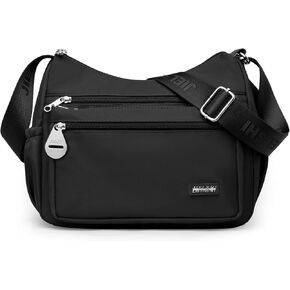 Women Shoulder Handbag Roomy Multiple Satchel Pockets Bag Ladies Crossbody Purse Fashion with Wide Adjustable Strap