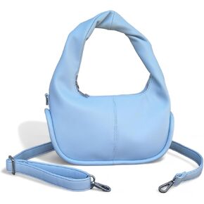 Vegan Leather Crossbody Bag & Shoulder Bag for Women and Beyond - Chic Sustainable Medium/Small Handbag - Recycled Faux Leather, Light Blue