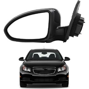 Dasbecan Passenger Right Side Mirror Assembly Compatible with 2011-2016 Chevrolet Chevy Cruze Limited Non-Heated Power Glass Manual Folding Rear View Mirror Black 3 Pins GM1321420