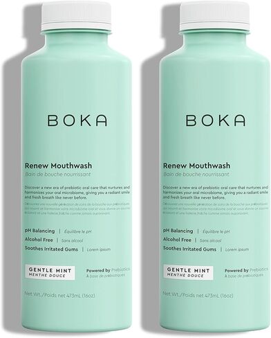 Boka Renew Mouth Wash for Adults - Mouthwash Alcohol Free, Mouth Rinse Fluoride Free Mouthwash, Bad Breath Mouthwash, Oral Rinse Mouthwash No Alcohol, Mouth Wash for Gums, Mouthwash Gum Health in Saudi Arabia