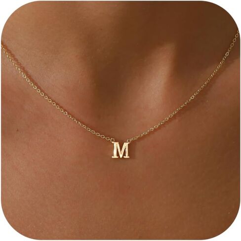 Initial Necklaces for Women, Dainty Gold Letter Necklace Tiny Initial Choker Necklace Trendy Cute Personalized Monogram Name Necklace Gold Jewelry for Women Gift in Saudi Arabia