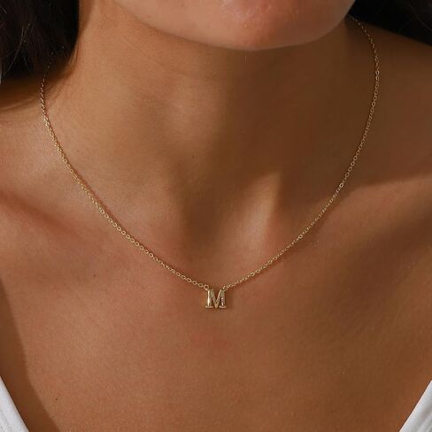 Initial Necklaces for Women, Dainty Gold Letter Necklace Tiny Initial Choker Necklace Trendy Cute Personalized Monogram Name Necklace Gold Jewelry for Women Gift in Saudi Arabia
