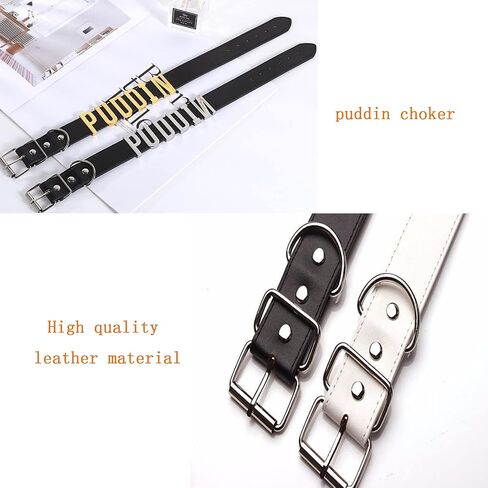 LAKIYOYO Puddin Choker Necklace Bracelet for Women Leather Choker Necklace for Women Halloween Cosplay Costume Jewelry Set in Kuwait
