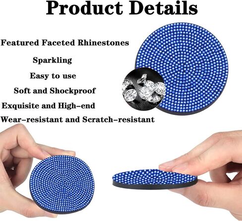 ZHYYQL 2 Pieces Bling Car Coasters with 1 Push Start Button Ignition Starter Ring, Universal Silicone Auto Cup Holder Coaster, 2.75inch Surface Full Crystal Rhinestone Insert Pads for Women(Red)… in Saudi Arabia