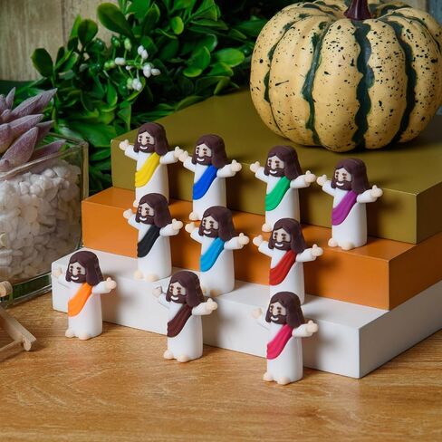 40Pcs Mini Jesus Figures Black Little Jesus Figurine to Hide and Seek Classic Religious Gifts Christ Savior Jesus for Sunday Easter Egg Stuffers Gift (40, Multicolor) in Saudi Arabia