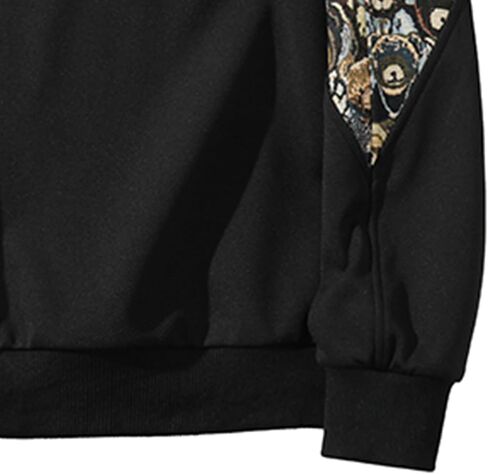 الرجال Crewneck المطرزة البلوز خليط تجريب بلوزات خمر فضفاض البلوز قميص قمم in Saudi Arabia
