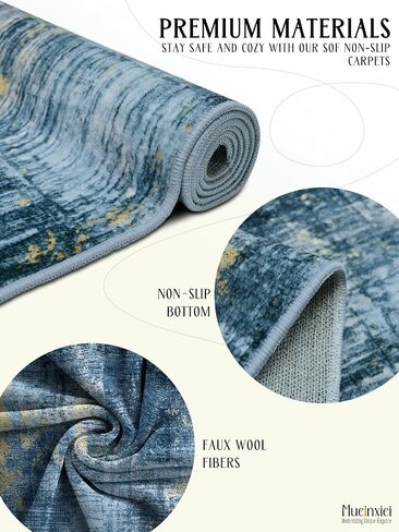 8x10 Area Rugs for Living Room, Non-Slip Foldable Washable Rugs Non Shedding Accent Rugs for Living Bedroom Office Dining Room in Saudi Arabia