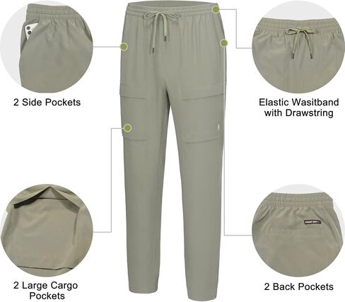 Little Donkey Andy Men's Cargo Joggers Lightweight Quick Dry Hiking Pants Athletic Running Workout Lounge Casual Outdoor in Kuwait