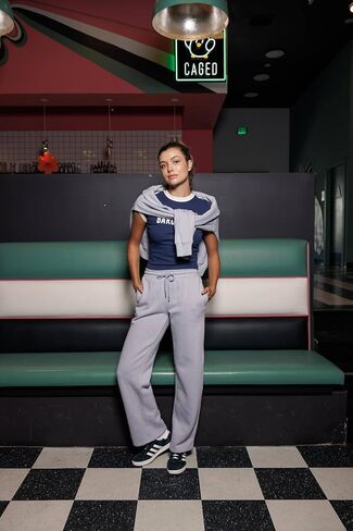Cali1850 Women's Cloud Nine Fleece Wide Sweatpants – High-Rise Relaxed Boyfriend, Wide Leg, Elastic Drawstring Waistband in Saudi Arabia