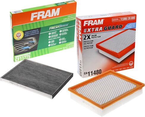 FRAM Automotive Replacement Air & Cabin Air Filter Bundle for Select Ford Edge, Fusion; Lincoln Continental, MKX, MKZ, & Nautilus Model Years; Filters Included: CA11480 & CF11775 (FACB20013) in Saudi Arabia