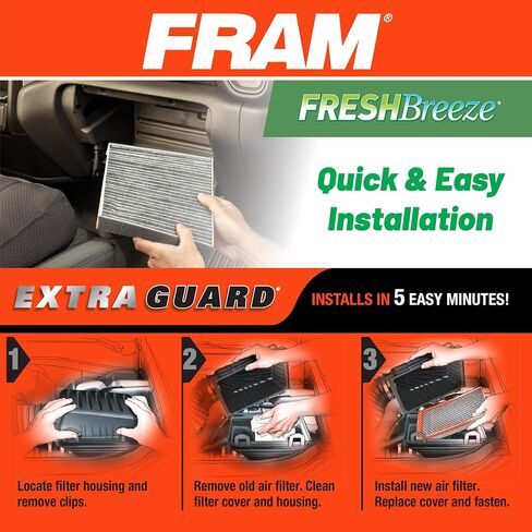 FRAM Automotive Replacement Air & Cabin Air Filter Bundle for Select Ford Edge, Fusion; Lincoln Continental, MKX, MKZ, & Nautilus Model Years; Filters Included: CA11480 & CF11775 (FACB20013) in Saudi Arabia