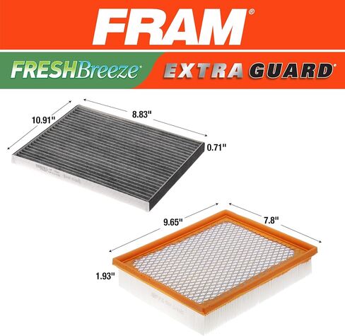 FRAM Automotive Replacement Air & Cabin Air Filter Bundle for Select Ford Edge, Fusion; Lincoln Continental, MKX, MKZ, & Nautilus Model Years; Filters Included: CA11480 & CF11775 (FACB20013) in Saudi Arabia