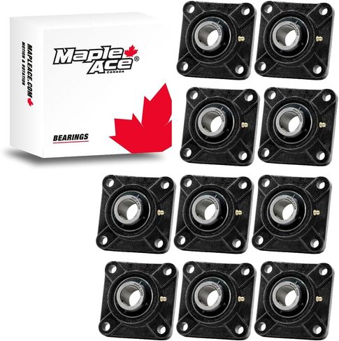 MAPLE ACE UCF205-16 Square Flange Bearing 1" Bore, 4-Bolt Self-Aligning, Solid Base, Heavy Duty (Qty 2) in Saudi Arabia