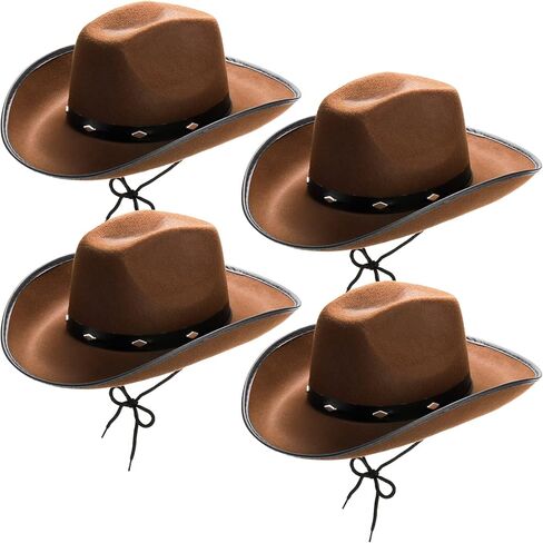 Hiceeden Cowboy Hat for Women, Western Cowboy Hat with Shapable Brim, Retro Western Hat Felt Cowgirl Hat for Adults, Men in Saudi Arabia