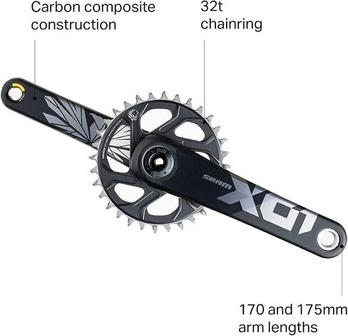 SRAM X01 Eagle Boost Crankset - 170mm, 12-Speed, 32t, Direct Mount, DUB Spindle Interface, Lunar/Polar, C2 in Kuwait