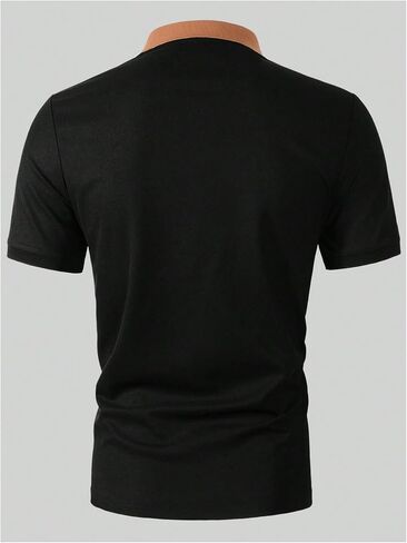 SOLY HUX Men's Short Sleeve Shirts Casual Zipper Printed Golf Tennis T-Shirt Athletic Lapel Tee Tops in Saudi Arabia