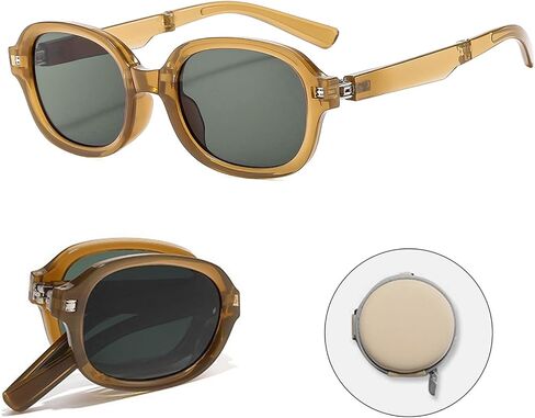 Sun Glasses for Women, UV 400 Protection Sun Glasses Trendy Foldable Lightweight Mini Driving Shades Easy Carry in Saudi Arabia