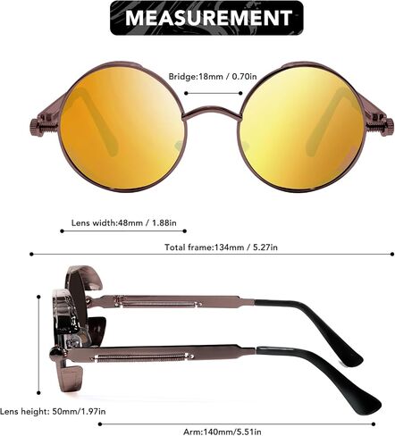 Retro Flip-Up Round Seampunk Sunglasses 90's Style Small Circle Flip Glasses with Double Lenses IF307 in Saudi Arabia